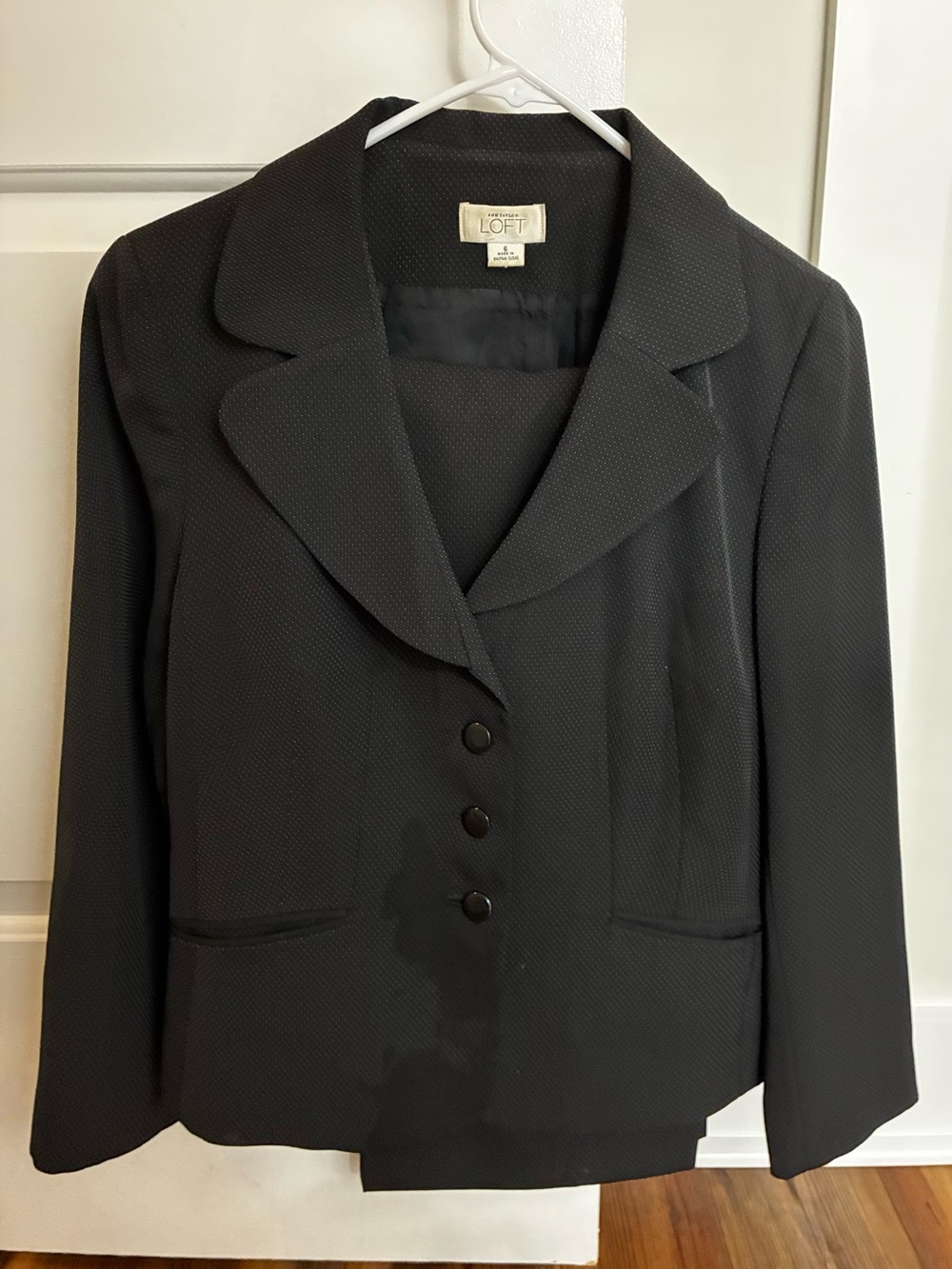 LOFT Black Polka Dot Suit Size 6